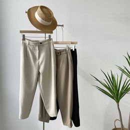 Autumn Three-Color Trousers Women's Korean-Style Fashionable Tapered High-Waist Ankle-Length Casual Harem Pants 210607