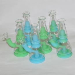 Silicone Bongs Percolators Hookahs With Glass Filter Bowl Banger for Smoking Hand Pipe Dab Rig Hookah Nectar