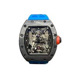 made mirrors UK - Men's watch imported automatic mechanical movement, shell made of carbon fiber, sapphire mirror tape folding buckle 43mm