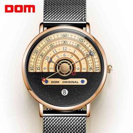 Fashion Mens Watches Top Brand DOM Luxury Quartz Watch Men Casual Steel Waterproof Sport Watch Relogio Masculino 210329