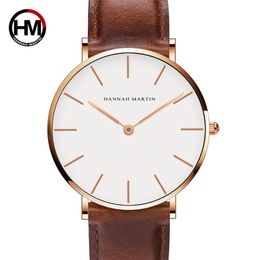 Hannah Martin Mens Watches Top Luxury Brand Quartz Boys Watches Fashion Business Life Waterproof Wrist Watch Relogio Masculions 210329