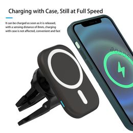 Portable 15W Stand Car Wireless Magnetic Mount Charger Fast Charging Pad Phone Holder for iPhone 12 Series with Retail Box