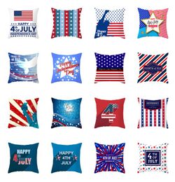 Household Items American Independence Day Pillowcase Peach Skin Office Cushion Waist Home Decoration