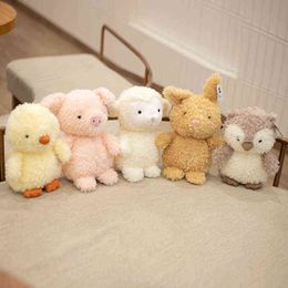 20/30CM Kawaii Pig Plush Toys Cute Stuffed Animal Soft Real Life Owl Rabbit Duck Sheep Appease Doll Birthday Gift For Kids Baby Y211119