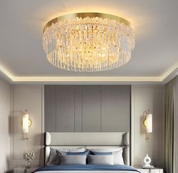 Stainless Steel And Chandelier Lighting Modern Polished Round Living Room Dining Crystal Lamp Luxury Ceiling Light