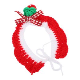 Cat Collars & Leads 1Pc Christmas Pet Collar Adorable Knitting Adjustable Festival