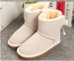 Genuine Leather Australia Girls Boys Ankle Winter Boots For Kids Baby Shoes warm ski toddler boot for baby Fashion Wgg new botte fille eu21-35