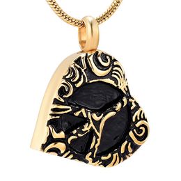 Black carved cremation urn Necklace heart-shaped Funeral ashes pendant Urns Keepsake can put ashes and hair to commemorate