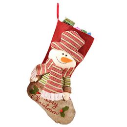 large snowman UK - Christmas Decorations Ornaments Old Man Snowman Stocking Gift Bag Pendant Large Felt Candy