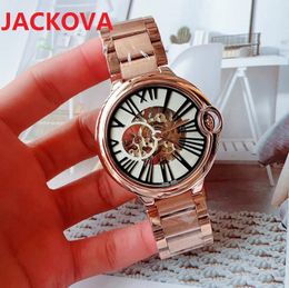 Luxury Mens Automatic Mechanical Watch 43mm Self-Winding Stainless Steel Genuine Leather Hollow Skeleton Dial Tourbillon WristWatch factory montre de luxe