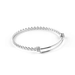 Twist Cable Wire Bangles Bracelets For Women Men Bracelet Adjustable Stainless Steel Jewellery Charm Cuff Bangle