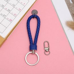 Car Keychain Woven Leather Keychain Creative Key Holder Keyring Key Chain Leather Key Ring Auto Accessories