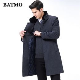 BATMO arrival autumn&winter high quality wool long trench coat men,men's wool jackets,warm coat,plus-size M-XXXL,8808 211122