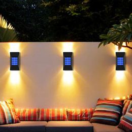 Outdoor Wall Lamps 2/6 LED Solar Lamp Waterproof Street Lighting Powerful Powered Lights For Garden Fence Decoration