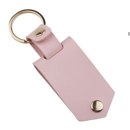 DIY Sublimation Transfer Photo Sticker Keychain Gifts for Women Leather Aluminium Alloy Car Key Pendant Gift RRB12812