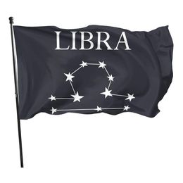 Libra Zodiac 3x5ft Flags 100D Polyester Banners Indoor Outdoor Vivid Color High Quality With Two Brass Grommets