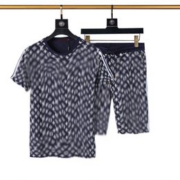 Casual Suit Mens Tracksuit Fashion Summer Sportwear Crew Neck Short Sleeves T-shirt+shorts 2 Colour Option High QualityM-3XL#35