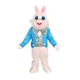 Festival Dress Blue Vest Rabbit Mascot Costumes Carnival Hallowen Gifts Unisex Adults Fancy Party Games Outfit Holiday Celebration Cartoon Character Outfits