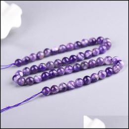 Loose Jewelry Other 39Cm Natural Amethystine Beads Strand Feb. Birthstone Pisces Crystal Bead 6Mm/8Mm Tsb0368 Drop Delivery 2021 H6Ndd
