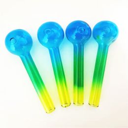 Pyrex Oil Burner Pipes Thick Smoking Hand spoon Pipe 4 inch Tobacco Dry Herb Bowls For Silicone Bong Glass Bubbler