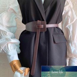 High-grade Leather Free-knotted Belt Ladies Wide-brimmed Dress With Leather Coat And Simple And Versatile Fashion Knotted Belt Factory price expert design Quality