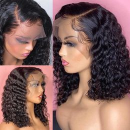 Wigirl Brazilian 13x4 Lace Bob Wigs Pre Plucked With Baby Hair Deep Wave Short Water Curly 6x6 Bob Wig Human Hair Wigs For Women S0826
