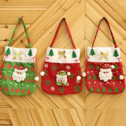 Christmas Handbag Atmosphere Tree Decor Eco Friendly Santa Reindeer Snowman Sack Children Candy Gift Bag High Capacity Christmas Decoration