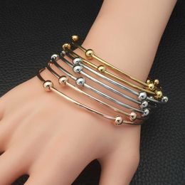 Newest Personality Simple Round Stainless Steel Jewelry 3 Colors 68mm Bangles for Women Bfazafbh Q0717