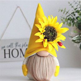 Mother's Day Gnomes Party Gift-Spring Flowers Dwarf Home Decoration Handmade Faceless Plush Doll Bee Festival Desktop Ornament GGA4321
