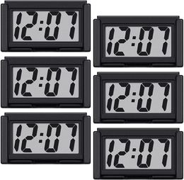 Wall Clocks 6pcs Mini Car Clock Auto Truck Dashboard Time Convenient Durable Self-Adhesive Bracket Vehicle Electronic Digital For
