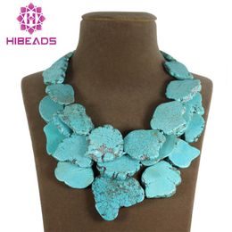 Chokers Fantastic Huge Multilayer Stone Beads Necklace Baroque Sheets Chunky Summer Jewellery TN110