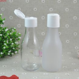 60pc/lot 100ml Clear/Frost Plastic Lotion Bottle, Flip Cap,Empty Cream Container,Refillable Bottle,4oz PET Jar Click Topgood qty