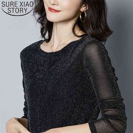 Fashion women shirts black long sleeve ladies tops harajuku office lady solid plus size 3720 50 210510