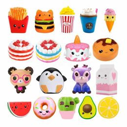 Jumbo Toys Kawaii Fries Panda Squishy Cake Deer Milk Squeeze Toys Slow Rising Cream Scented Antistress Child Kid Baby Toys GC1222