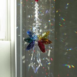 Decorative Objects & Figurines Rainbow Angel Crystal Suncatcher Colorful Pendant Hanging Decoration For Car Home C66