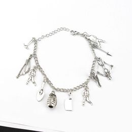 Link, Chain 1pcs The Charm Pendant Bracelet Punk Style Zombie And Hat