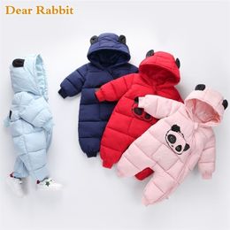 Baby boy girl Clothes born Winter Hooded Rompers Thick Cotton Outfit born Jumpsuit Children Costume toddler romper 211101