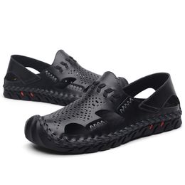 Sandals Fashion Summer Womens Black Brown Leather Sandy Beach Sandal New Men Shoes Size 38-44 Code: 92-176623