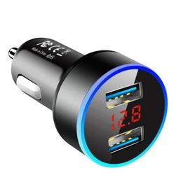 3.1A Dual Usb chargers Digital LED Voltage Display Car Chargers Adapter for smartphone