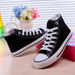 Women Canvas Shoes Fashion Summer Casual Sneakers Student High Top Vulcanised Spring Autumn White Black Red Large Size 35-42 Y0907