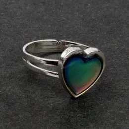 Heart Charm Mood Rings open adjustable Temperature Sensing Heart Ring Changing Colour Cluster for Women Fashion Jewellery Will and Sandy