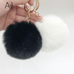 Wholesale plush keychain Party Favor imitation rabbit fur love ladies luggage car ornaments 2021