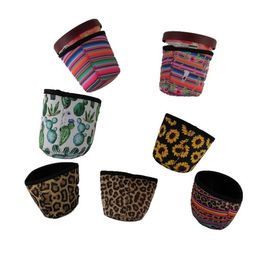 2021 Ice Cream Holder Case Tools Neoprene Ice Cream Cover Leopard Print Sunflower Can Cooler Covers Cactus Lolly Bags