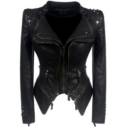 Leather Jacket Women Femme Veste Chaqueta Mujer Motorcycle 5xl Punk Style Coats