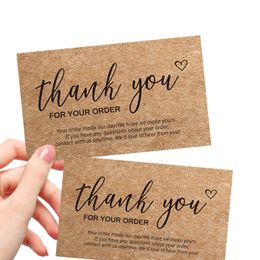 Greeting Cards 30Pcs/bag Kraft Paper Card Thank You For Your Order Store Business Tags Small Shop Gift DIY Crafts Decoration w-00940