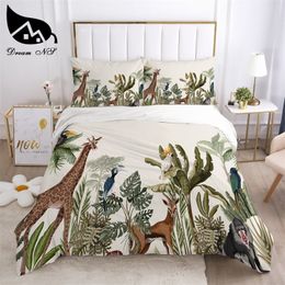 Dream NS Tropical Rainforest Plant Bedding set Queen Bedding Home Textiles Set Bedclothes Gradient Mandala duvet cover set 210319