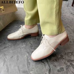 ALLBITEFO soft genuine leather low heel shoes fashion casual women heels shoes comfortable high heels women office work shoes 210611