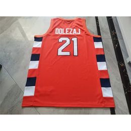 sjzl Custom Basketball Jersey Men Youth women ORANGE Marek Dolezaj Orange Syracuse High School Throwback Size S-2XL or any name and number jerseys