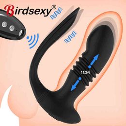 Nxy Sex Vibrators Thrusting Dildo Big Butt Plug Anal Wireless Remote Control Male Prostate Massager Anus Toys for Men 1227
