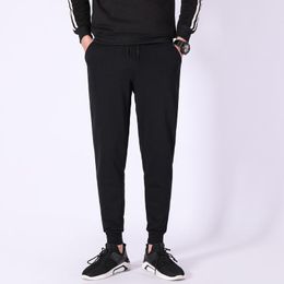 closed pants Canada - Men's Pants Autumn And Winter Plus Velvet Casual Cotton Closed Mouth Trousers Trend Small Feet Loose Sweatpants